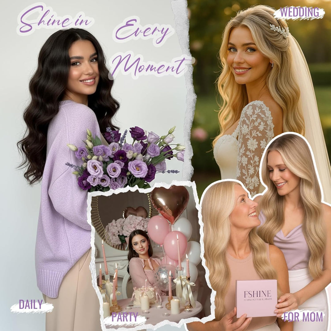 Fshine Echthaar Extensions Tressen Pechschwarz 35cm 100g Tressen Extensions Echthaar Haarverlängerun