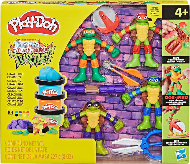 Play-Doh Teenage Mutant Ninja Turtles Cowabunga Kreationen Spielset mit 4 Ninja Figuren und 8 Dosen