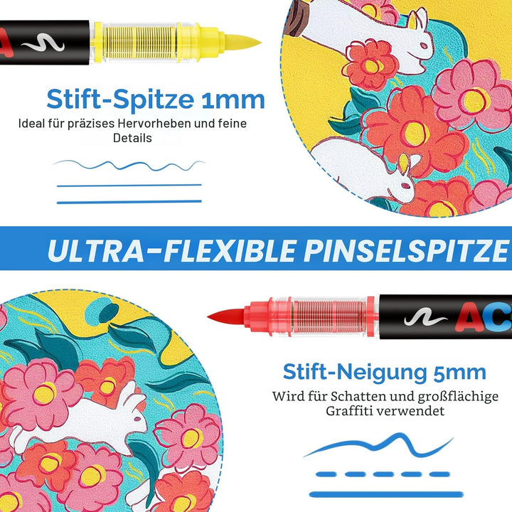 Guangna 240 Farben Acrylstifte Marker Set für Stoff, Leinwand, Glas, Holz und Papier, 240
