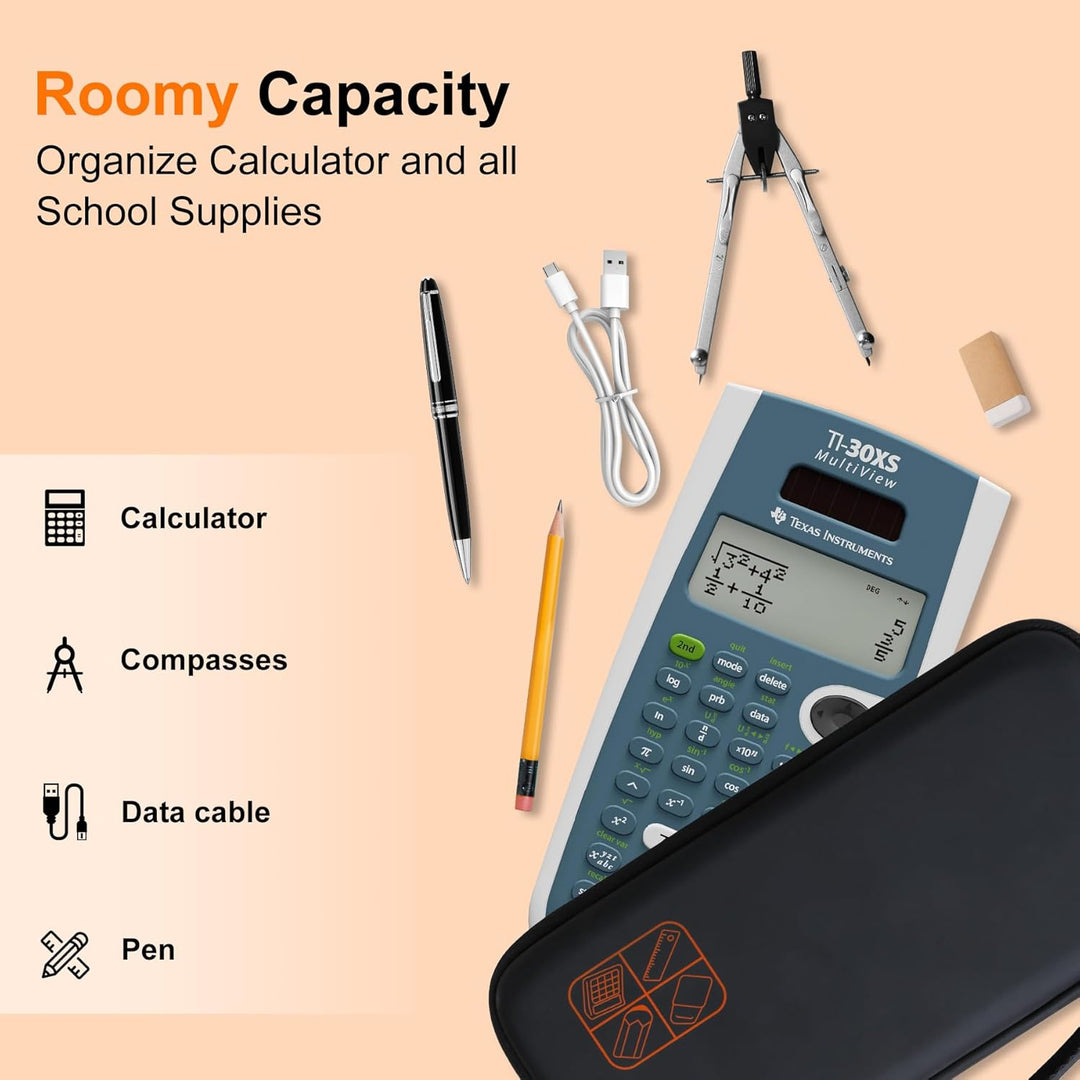 BOVKE Hard PU Graphing Calculator Carrying Case für Texas Instruments TI-30XS Multiview/TI-34 Multiv