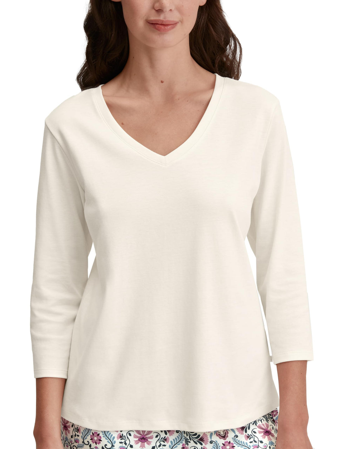 CALIDA Favourites Langarmshirt Damen, aus 100% Baumwolle, Dicker, wärmender Stoff 32-34 Charm Cream,
