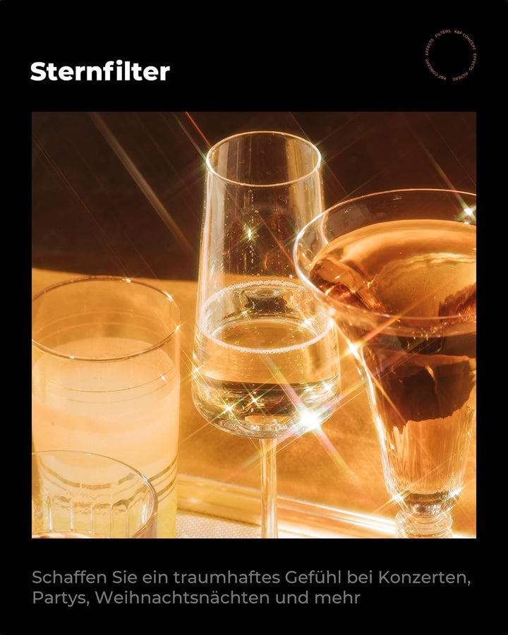 K&F CONCEPT Variabler 62mm Sternfilter 4 Punkte, 8 Punkte für Sternenlichteffekte (Nano-Klear), 62mm