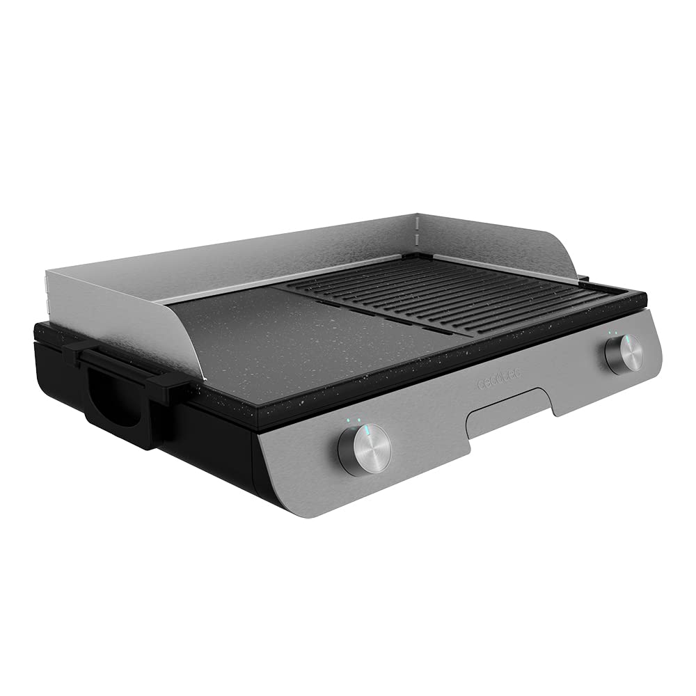 Cecotec Elektrischer Tischgrill PerfectRoast 3000 Inox. 3000 W, Grillfläche Mixta, Antihaftbeschicht