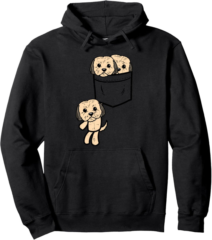 Pocket Shih Tzu Puppies Cute Animal Pet Dog Lover Owner Gift Pullover Hoodie