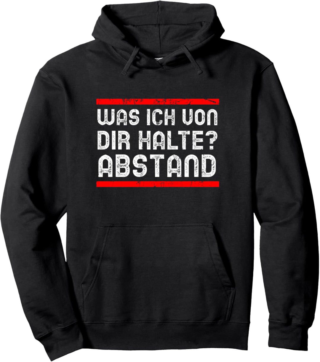 Abstand halten Mundschutz Lockdown Witz Spruch Sozialkontakt Pullover Hoodie