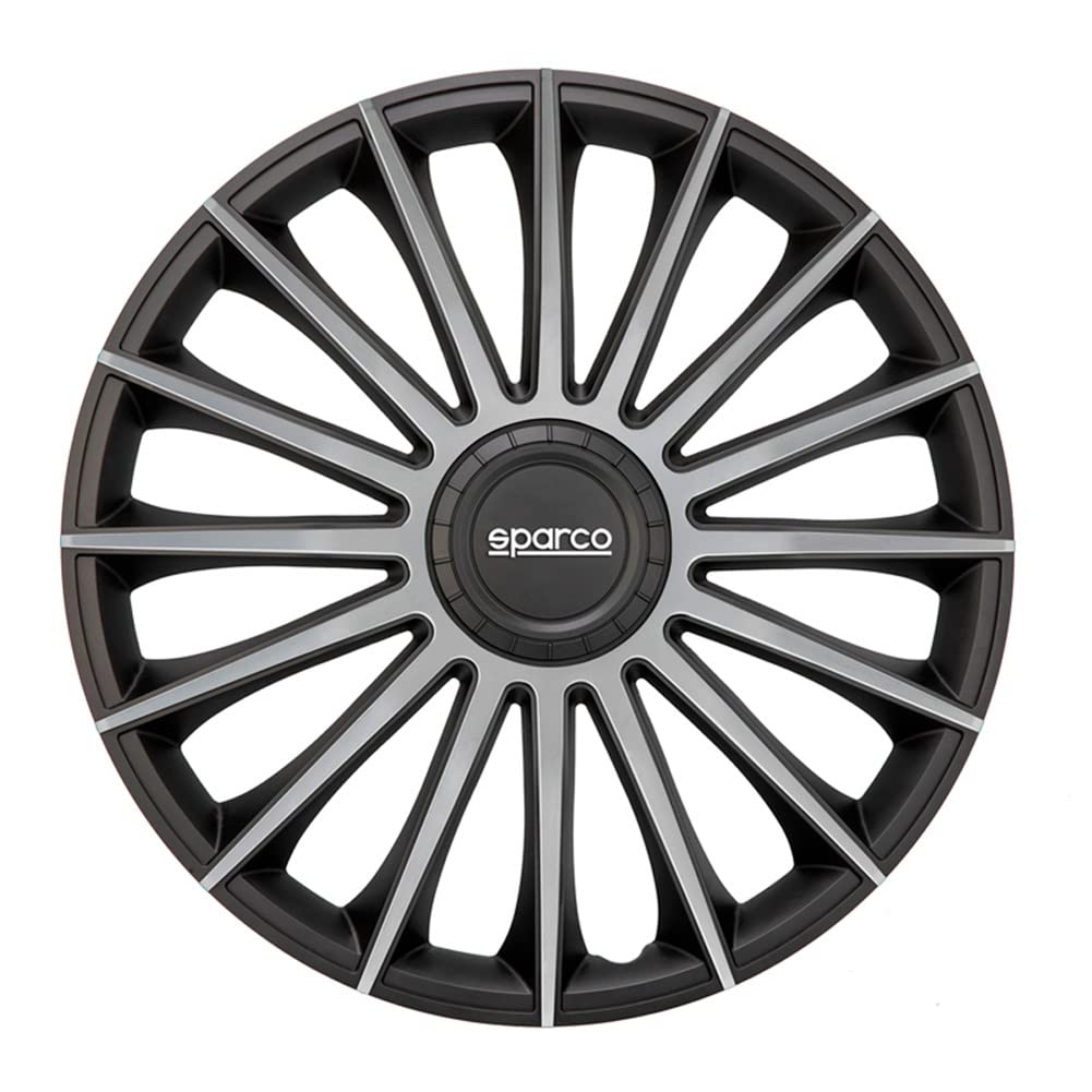 Satz Sparco Radzierblenden Torino 13-Zoll Schwarz/Silber