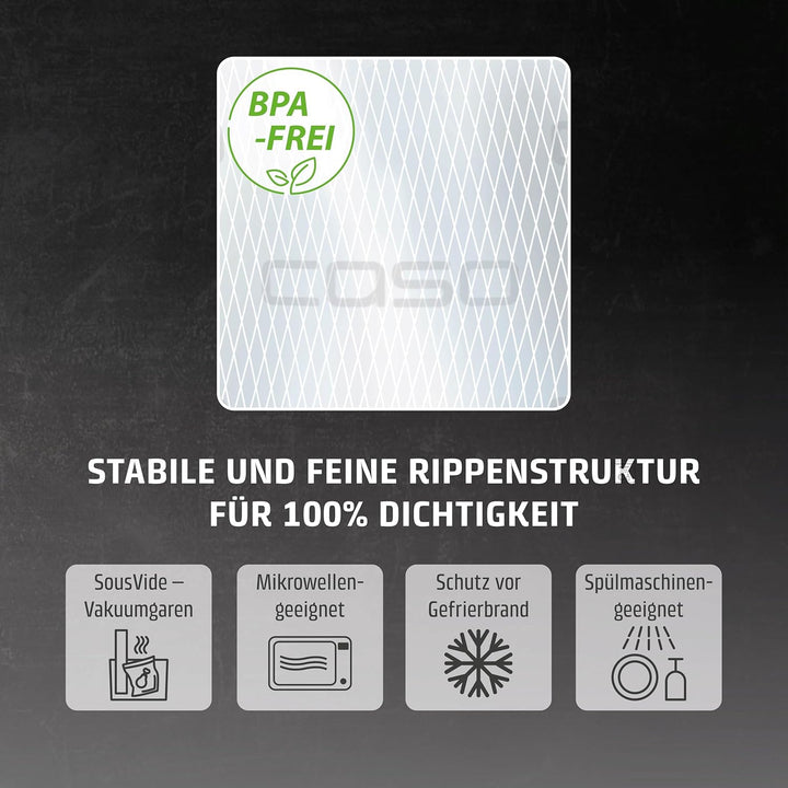 CASO 6 Sterne Profi-Folienbeutel 30 x 40 cm, 50 Beutel, für alle Vakuumierer, SousVide-geeignet, wie