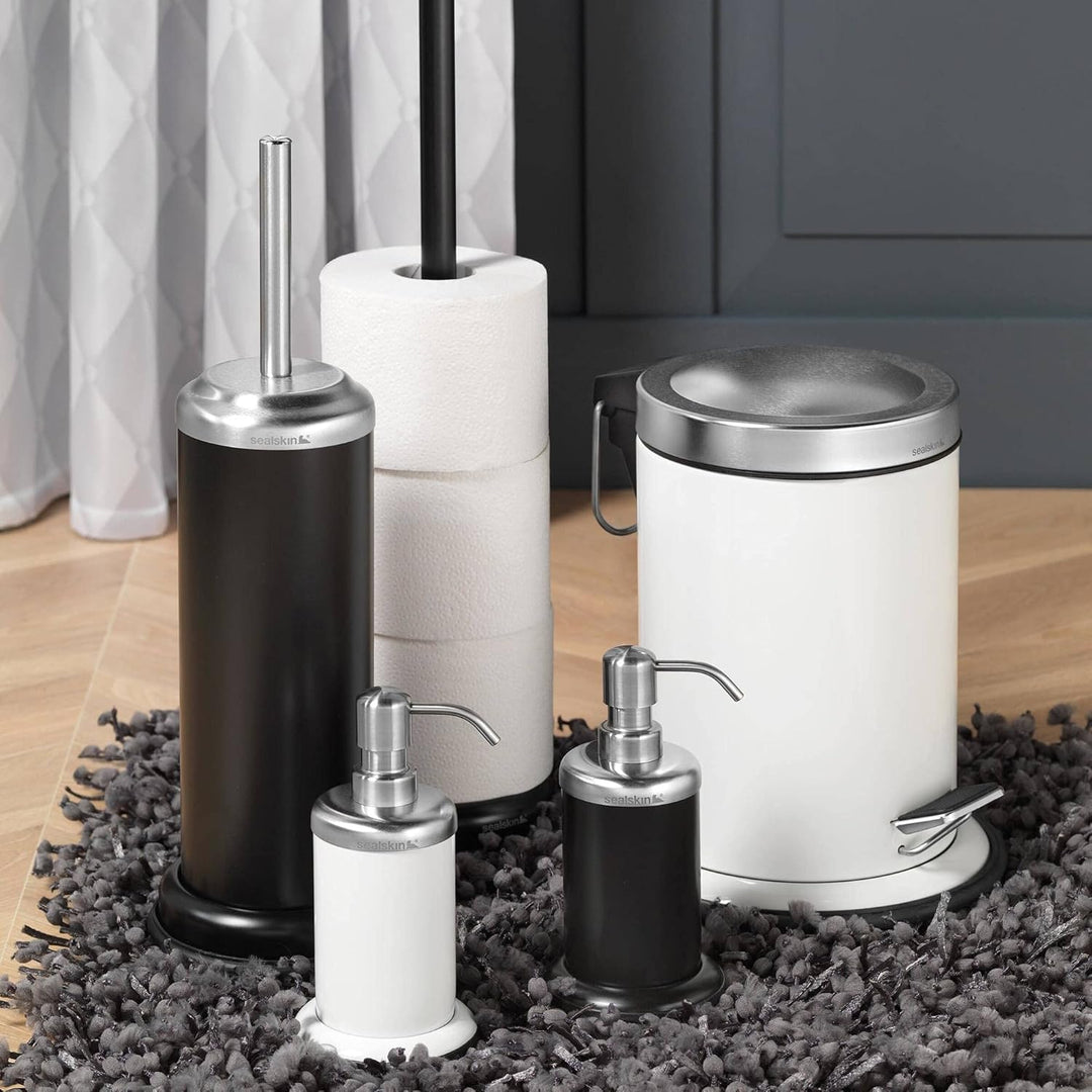 Sealskin Toilettenbürste Acero, WC-Bürstengarnitur aus Edelstahl, Farbe: Schwarz, Schwarz
