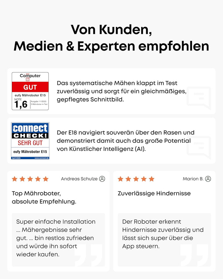 eufy E18 Mähroboter ohne Begrenzungskabel, ohne RTK & Signalausfälle, TrueVision Technologie, GNSS,