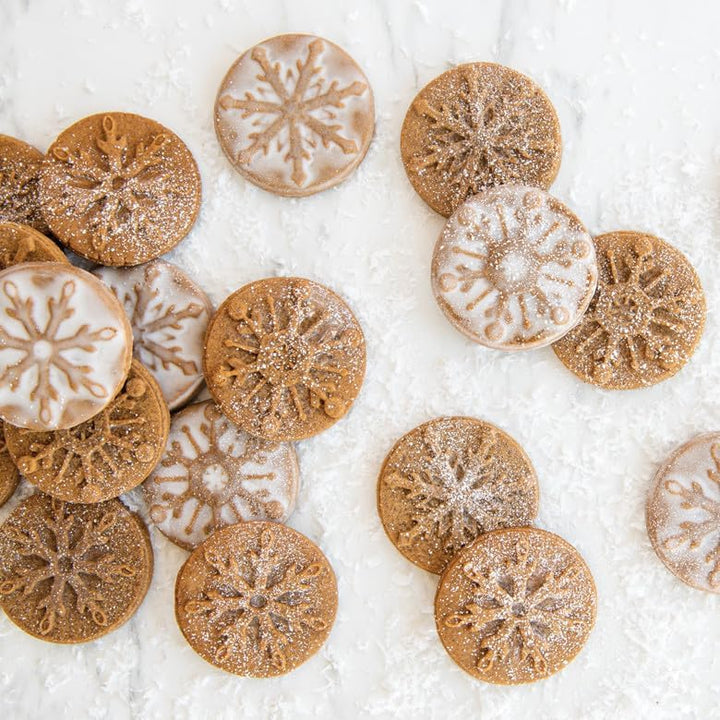 Nordic Ware Schneeflocke Cookie Stamps (3er Set), stabiles Aluminiumguss-Keksstempel-Set, Cookie Pre