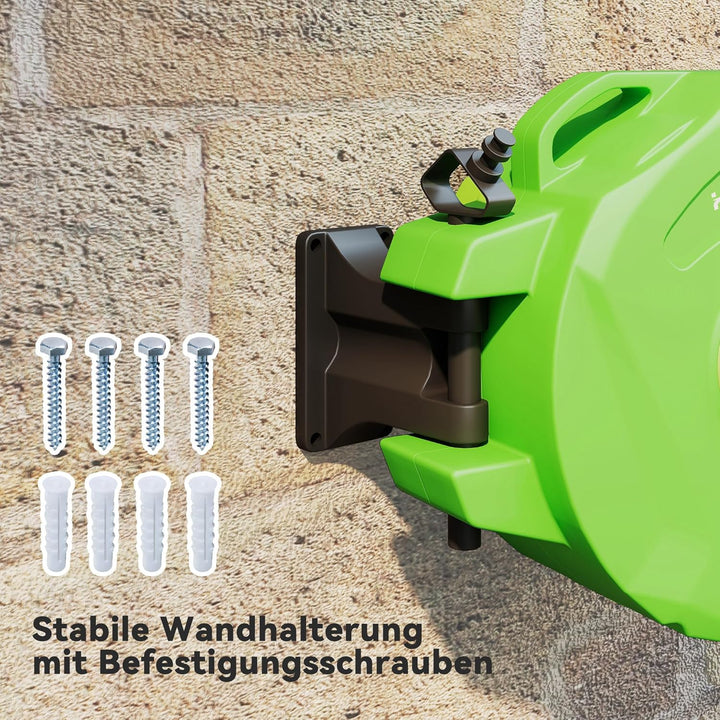 Outsunny Schlauchtrommel 15+1,5m Schlauchaufroller Automatik schwenkbar Druckluft Garten 180° schenk