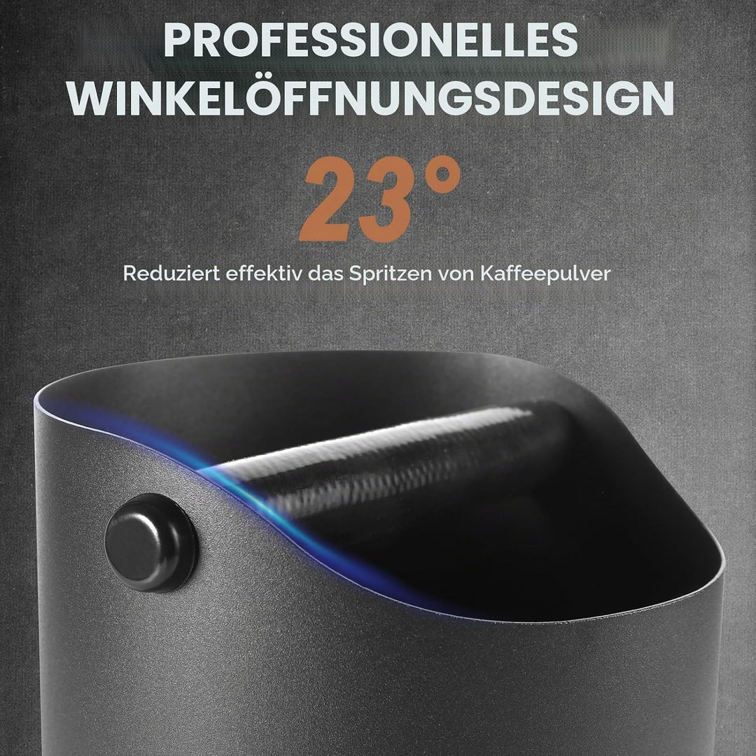 Abklopfbehälter für Siebträger Espresso, 1.6L Edelstahl Kaffee Knock Box mit Abnehmbarer Knock Bar &