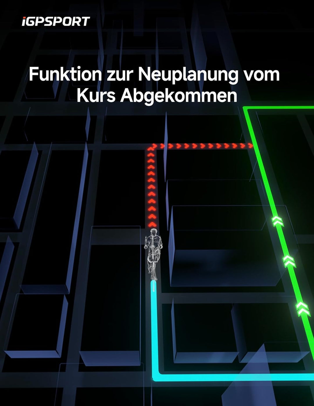 iGPSPORT BiNavi Fahrradcomputer Kabellos, 3,5'' Touch Screen Musiksteuerung Gruppenfahrten Bluetooth