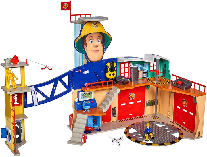Simba - Feuerwehrmann Sam MegaFeuerwehrstation XXL grosse Feuerwehrwache inklusive Sam Spielfigur &