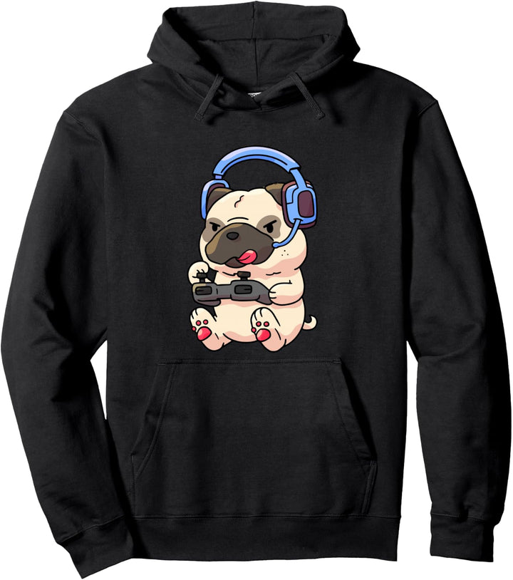 Gamer Mops Gaming Mops Video Spiel Geschenk Pullover Hoodie