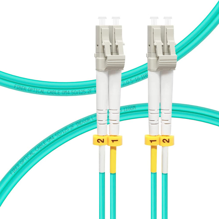 FLYPROFiber 0.2M OM4 LC auf LC LWL Glasfaser Patchkabel | Längenoptionen: 0,2m-100m, 40GB/100GB Dupl
