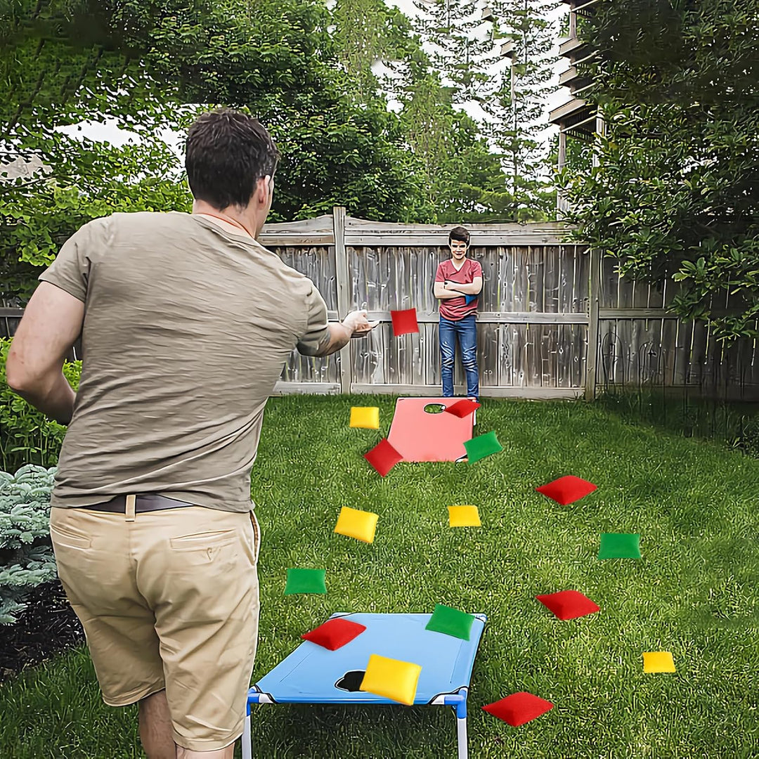 24 Stück Cornhole Säckchen,Wurfsäckchen für Cornhole Spiel,10 x 10 cm Nylon Sitzsäcke Werfen mit Tra