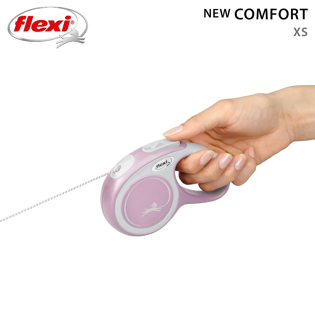 Flexi Hundeleine, ausziehbar, mit weichem Griff, 3 m / 5 m / 8 m / 8 m / 8-20 kg, Rose, 400049804270