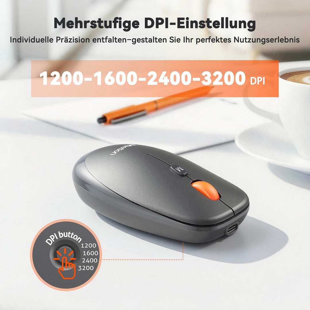 MEETION Ergonomische, Faltbare Tastatur und Maus, tragbare Bluetooth-Tastatur und -Maus für Geschäft
