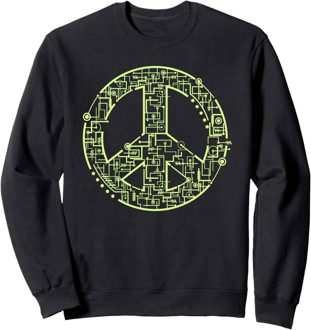 Weltfriedenssymbol Cyber Security Geschenk Kryptographie Sweatshirt