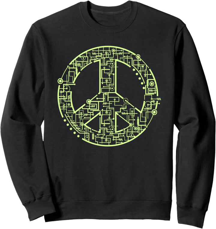 Weltfriedenssymbol Cyber Security Geschenk Kryptographie Sweatshirt