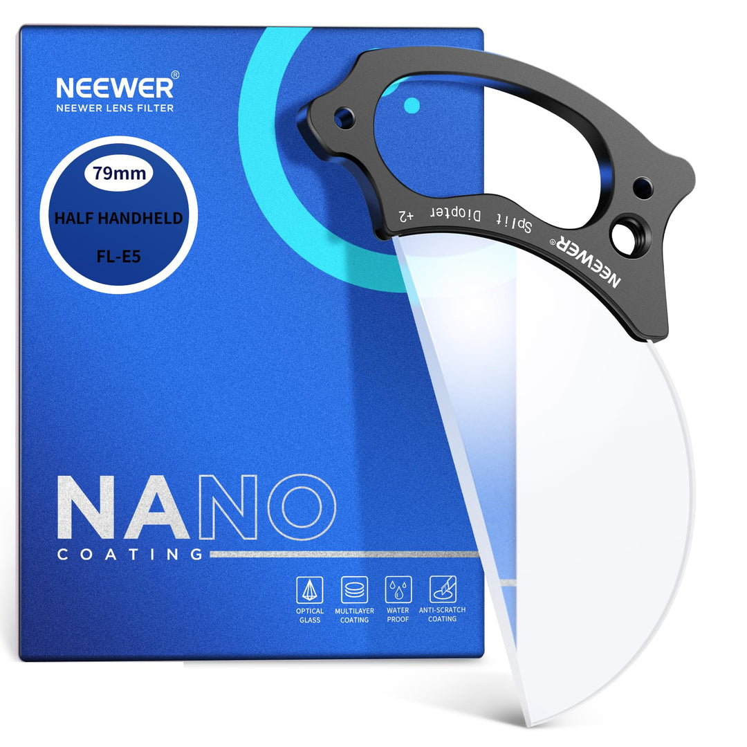 NEEWER 79mm Filter mit geteiltem Dioptrieneffekt, halbgewölbter Fotografie Prismenfilter mit Handgri