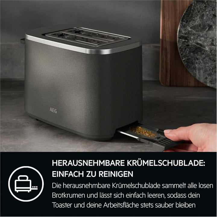 AEG Toaster Deli 5, 7 Toasteinstellungen, Countdown-Timer, Stopp-, Auftau-, Aufwärmknopf, Automatisc