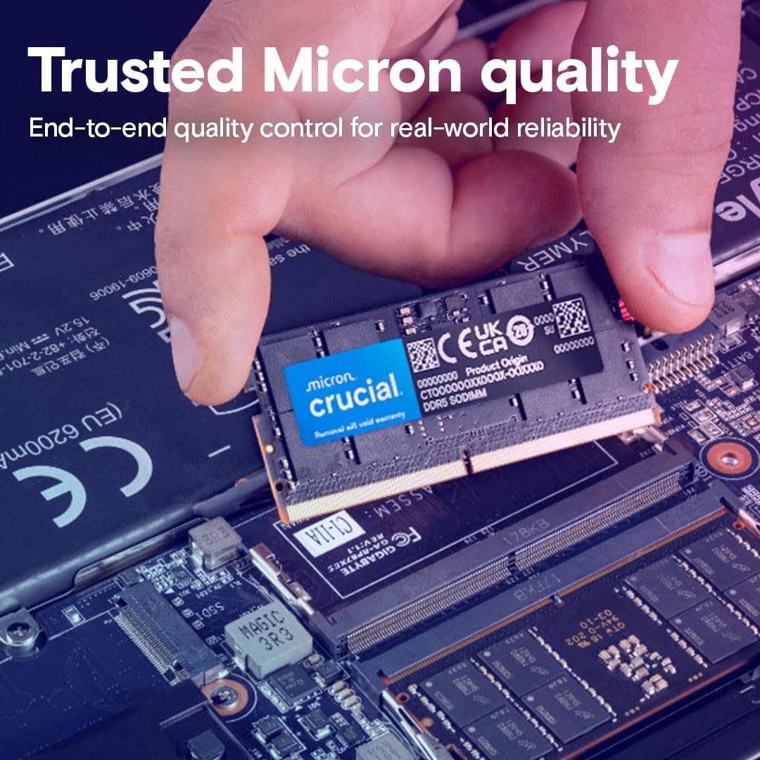 Crucial RAM 8GB DDR5 5600MHz (oder 5200MHz oder 4800MHz) Laptop Arbeitsspeicher CT8G56C46S5 5600MHz
