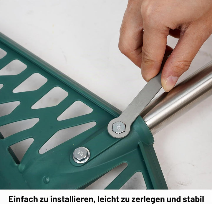 YEELOR Kunstrasenrechen mit verstellbarem Stahlgriff von 81,3 bis 154,4 cm, langlebiger Kunstrasenbe