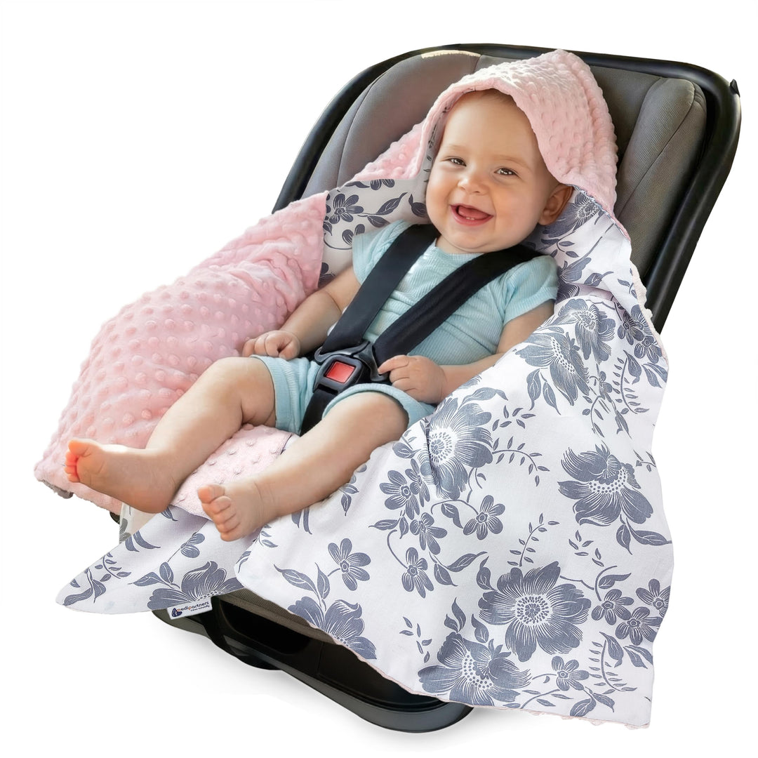 Medi Partners Einschlagdecke 100% Baumwolle 85x85cm Kuscheldecke für Kinderwagen Babyschale universa