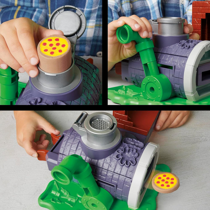 Play-Doh Teenage Mutant Ninja Turtles Pizza Spielset mit Pizzaofen, 4 Dosen Knete und Action-Figur,