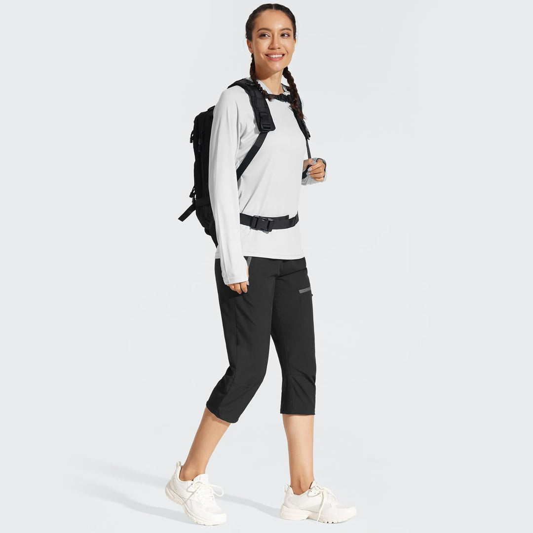 MOCOLY Damen Wanderhose Cargohose Wasserdicht Elastische Outdoorhose Cargo Jogginghose Trekkinghose