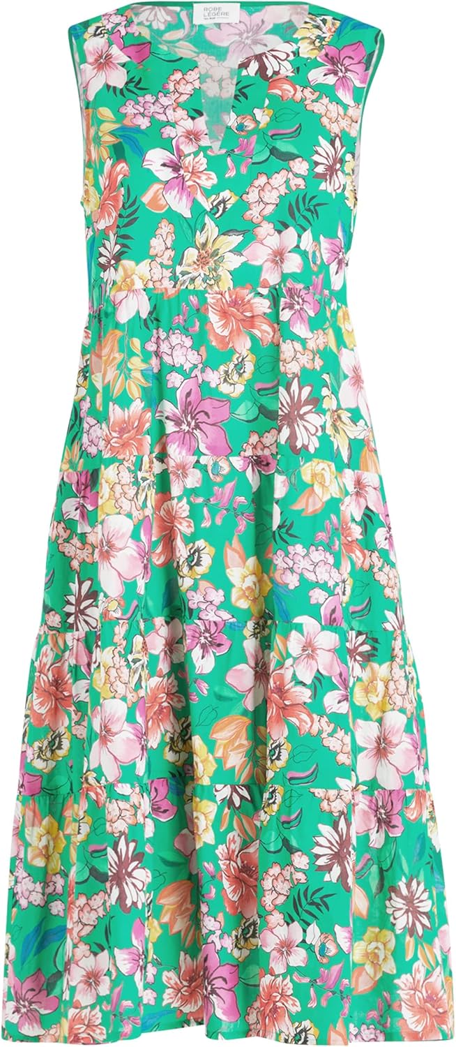 Damen Kleid, 34 Dark Green/Pink