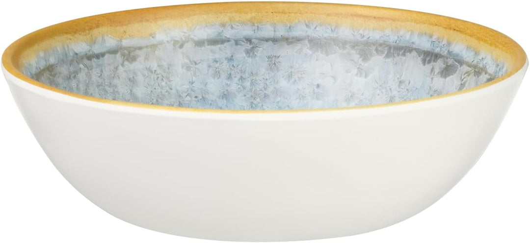 Melamin Camping Geschirr Set 4 Personen Crystal Blue + 4 Milano Gläser Wassergläser Tafelgeschirr Pi