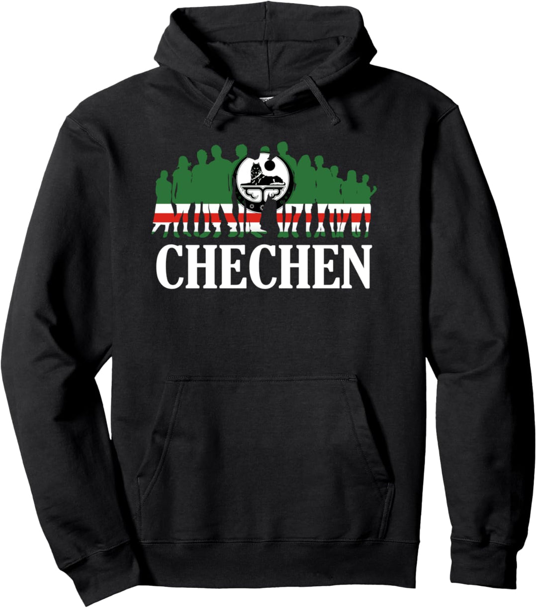 Chechen Flag, Cool Chechen Roots, Proud Chechnya Flag Pullover Hoodie