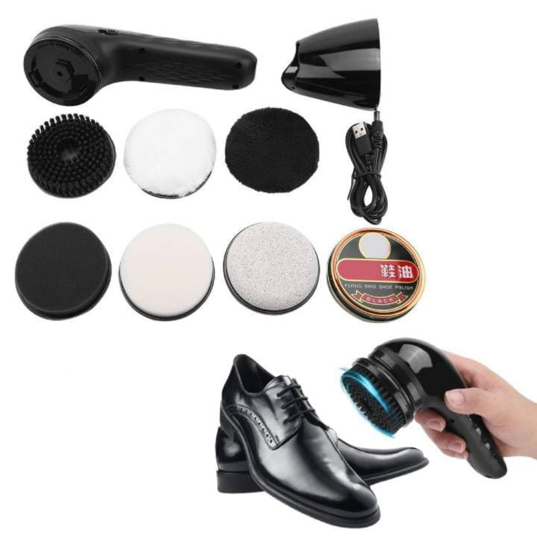 Fyearfly Elektrisches Schuhputzset, USB wiederaufladbare elektrische Schuhbürste Multifunktions-Lede