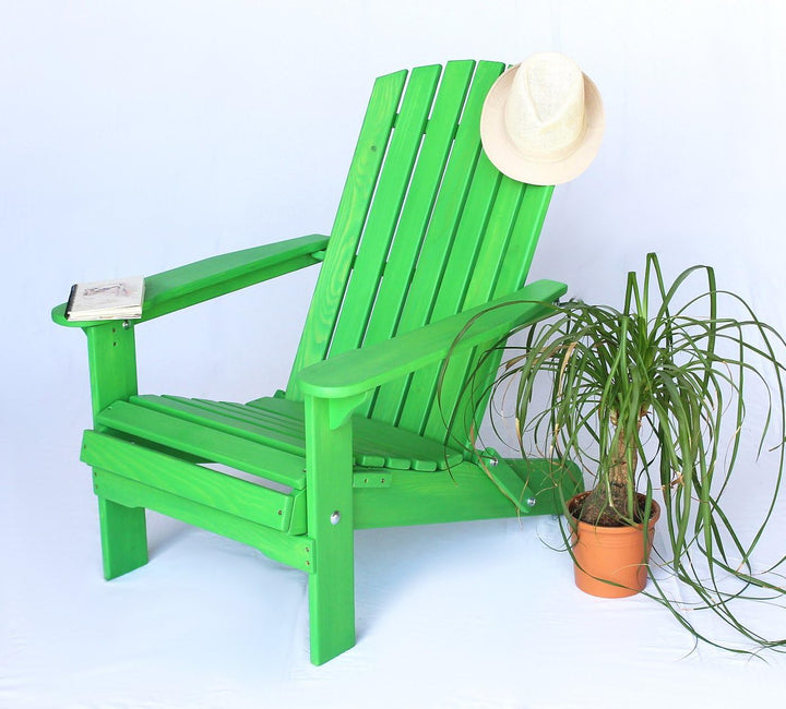 DanDiBo Strandstuhl Holz Grün Gartenstuhl klappbar Adirondack Deckchair, Grün