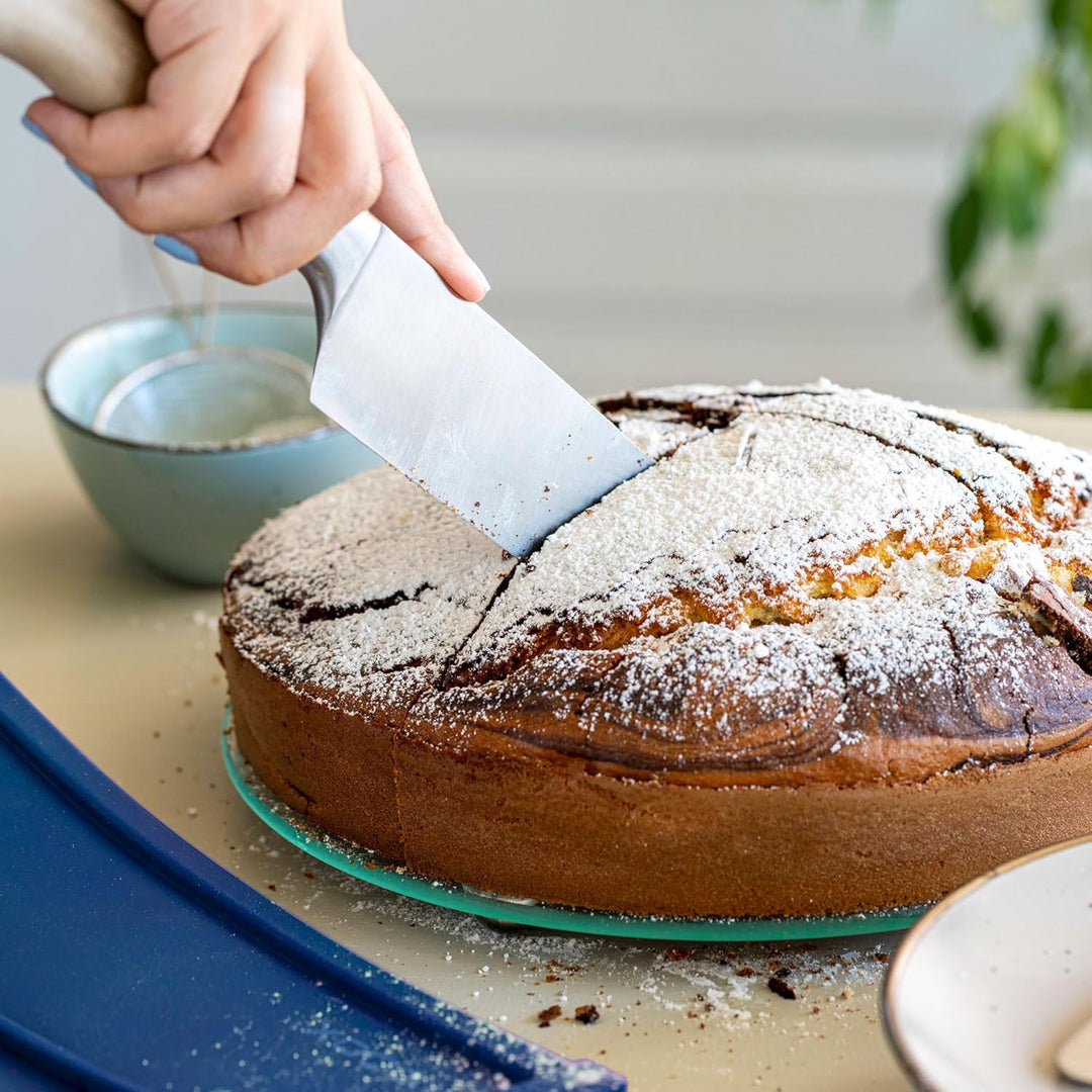 coox Springform mit Glas-Servierplatte und Glasfüssen Ø 26 cm in Blau - Perfektes Backen und Servier