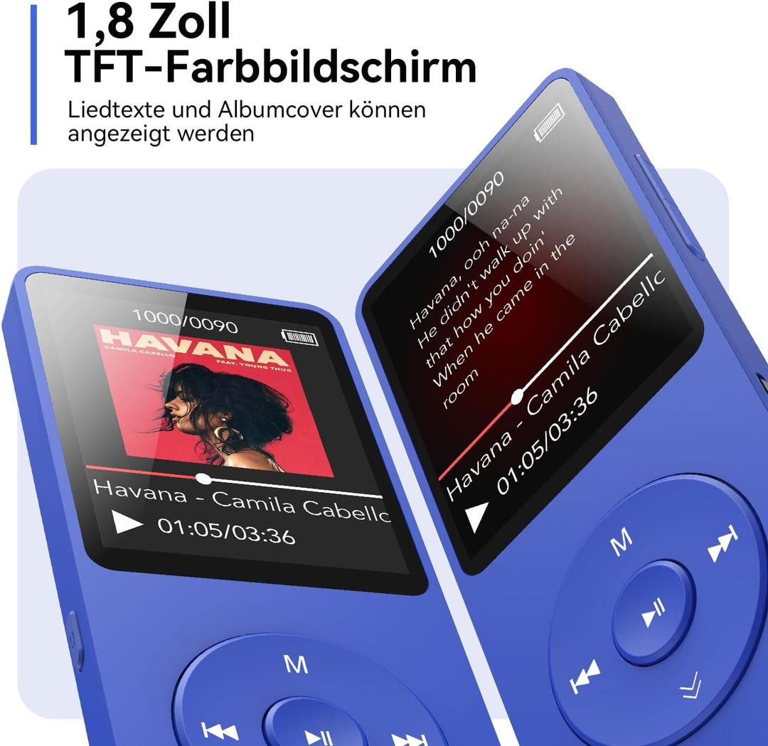 AGPTEK 64GB MP3 Player Bluetooth 5.3 mit Lautsprecher, 40 Stunden Akkulaufzeit Kleiner und klassisch