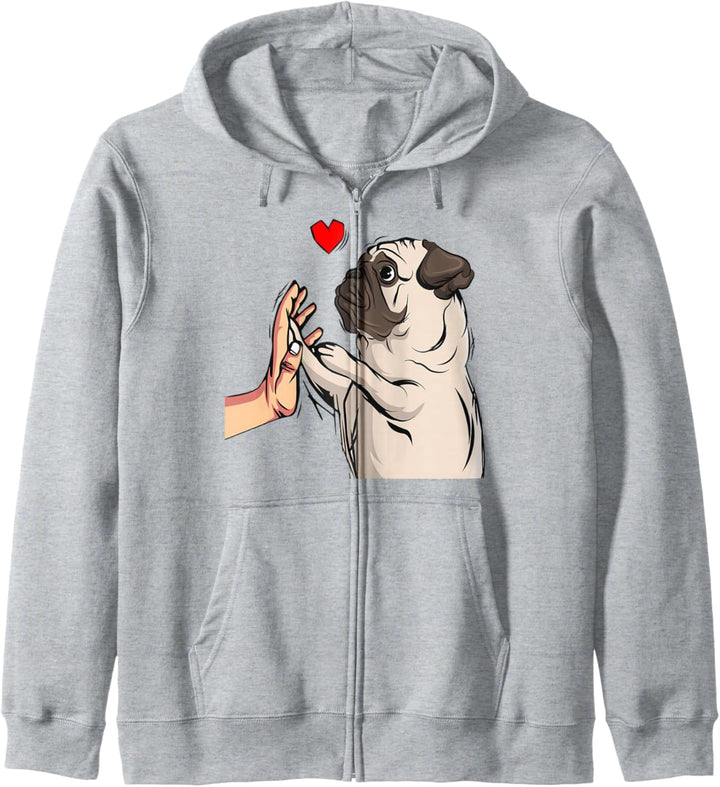 Mops Liebe Hundehalter Frauchen lustige Geschenkidee Kapuzenjacke