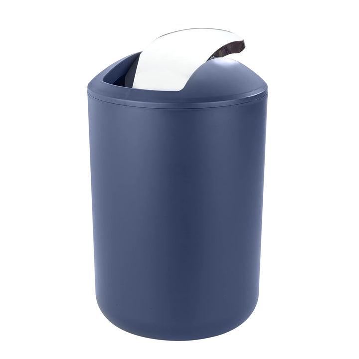 Kosmetikeimer mit Schwingdeckel, Badmülleimer bruchsicher in verschiedenen Farben 6,5 Liter (Blau),