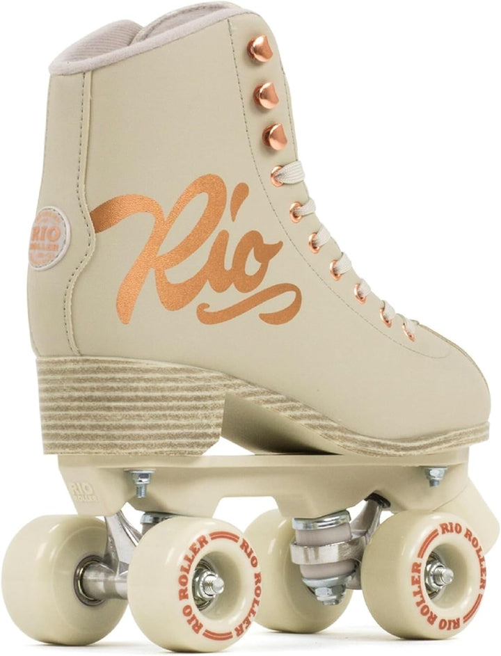 Rio Roller Unisex-Erwachsene Rosa Quad Skates Rollschuhe 39.5 Cream, 39.5 Cream
