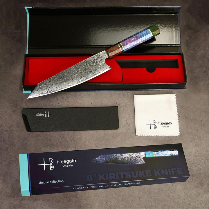 Hajegato Damaskus-Kochmesser, professionell, japanisches VG10-Damastmesser, 67 Schichten, mit Griff,