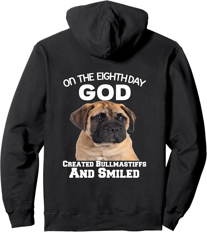 Am achten Tag schuf Gott Bullmastiff Besitzer Pullover Hoodie