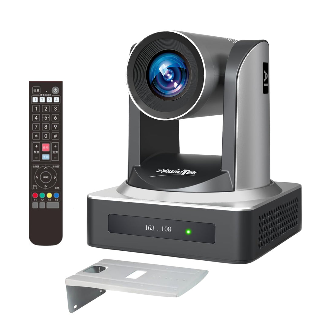 zowietek PTZ Kamera, AI Auto Tracking 1080P60 PoE, 30X optischer Zoom, 3G-SDI HDMI USB 3.0 LAN, Live
