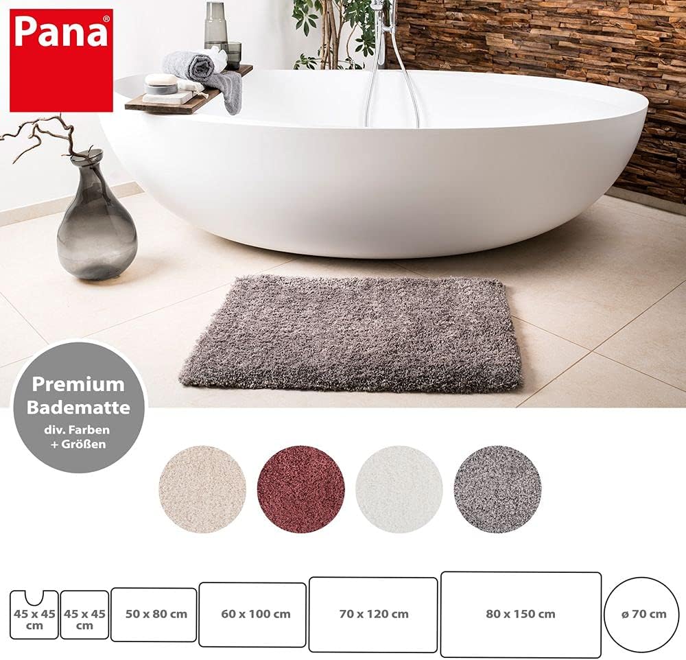 PANA Vienna Premium Badematte • Hochfloor Badvorleger • Duschvorleger • WC-Teppich • rutschfest • sa