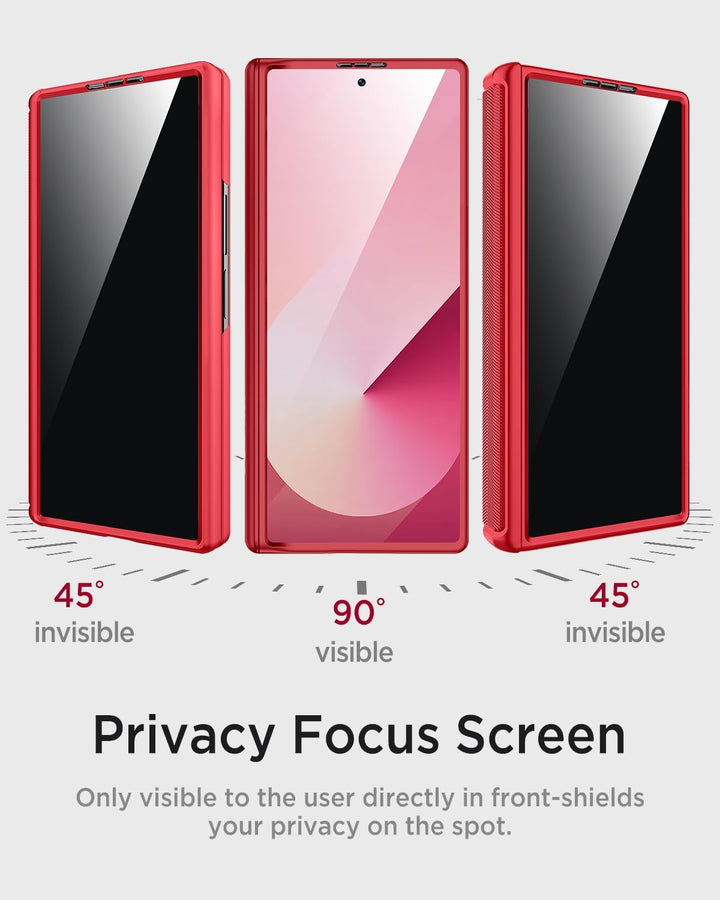 Miimall Kompatibel mit Samsung Galaxy Z Fold 6 Hülle mit Anti-SPY Displayschutz, [Kameraschutz+Schar