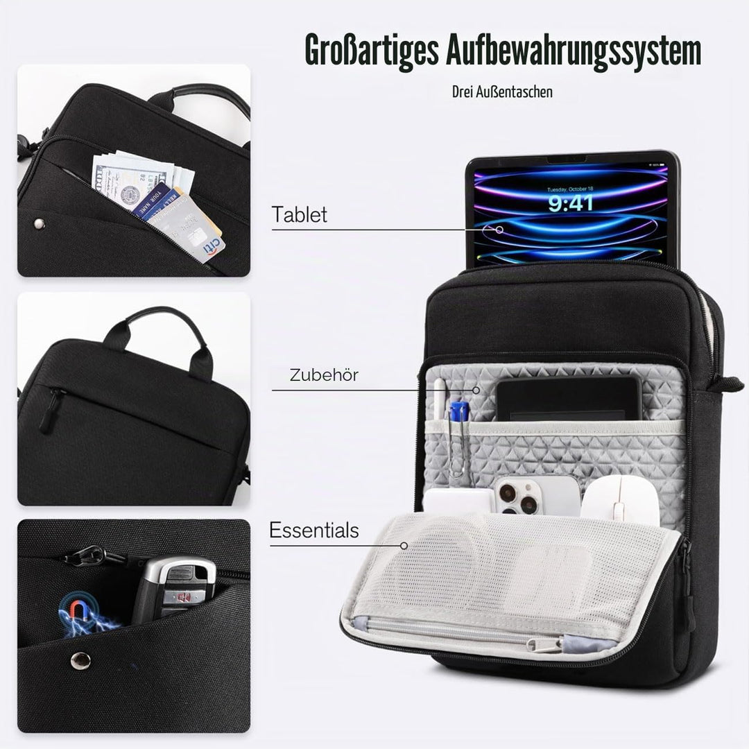MoKo 9-11 Zoll Tablet Tasche, Tragetasche Schutzhülle mit Schultergurt Kompatibel mit iPad Pro 11 M4