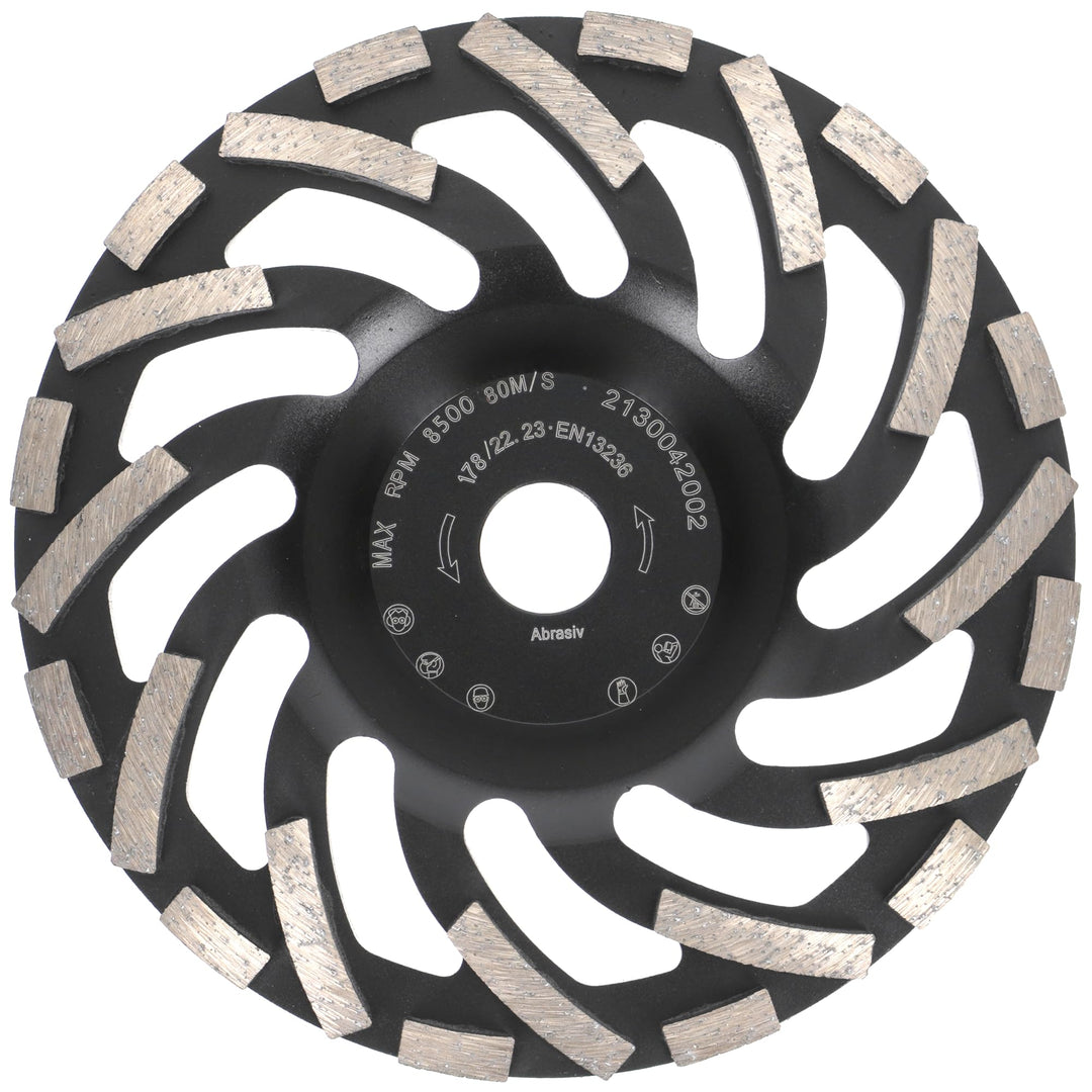 PRODIAMANT Diamant-Schleiftopf 180 mm x 22,2 mm Turbo ST91 Diamantschleifscheibe Asphalt Estrich Pro