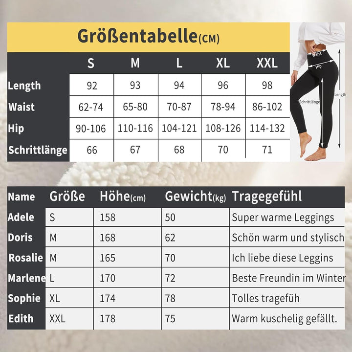 Thermo Leggings Damen Gefüttert Leggings Fleece Thermohose Verdickte Plüsch Leggins Blickdicht Samt